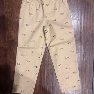Beige Pants with Car Print
